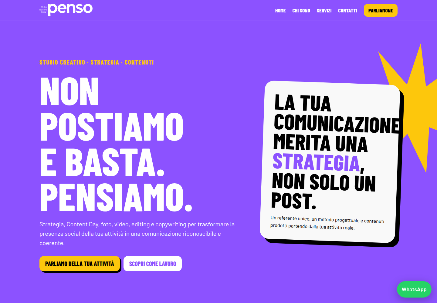 Mockup del sito Penso Studio Creativo