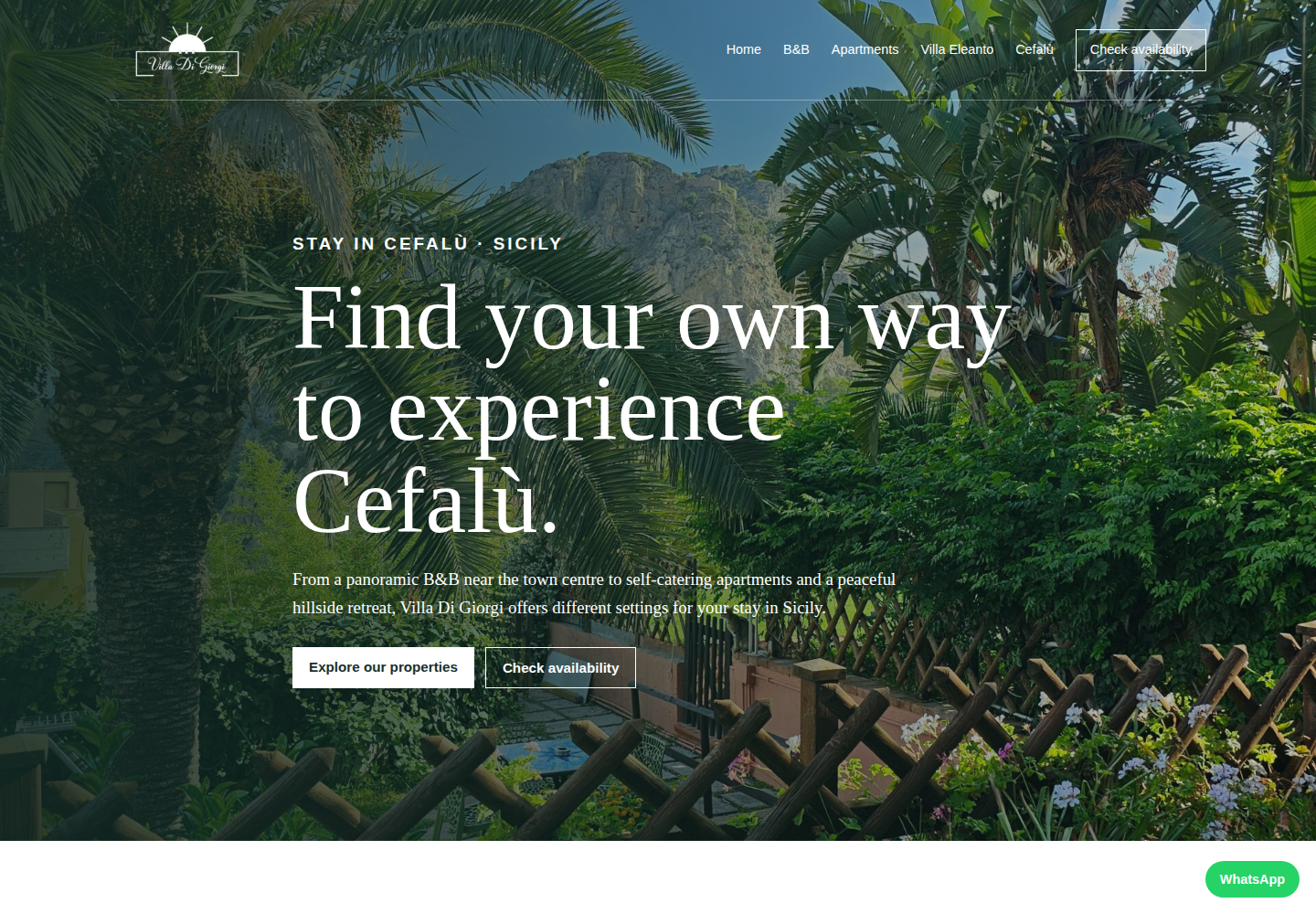 Mockup del sito Villa Di Giorgi