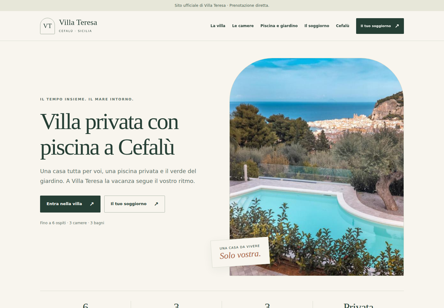 Mockup del sito Villa Teresa